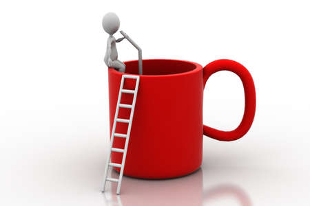 Man and cupの写真素材