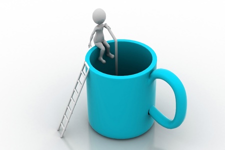 Man and cupの写真素材