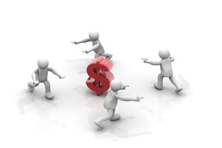 Peoples  brings up dollar signの写真素材