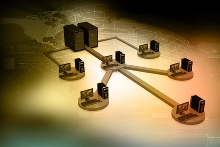 Global Computer Network in abstract background 	