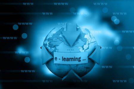 E-Learning Concept in abstract  backgroundの写真素材