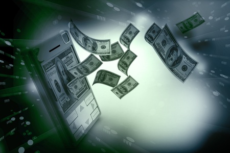 Mobile Phone Payment in abstract background	の写真素材