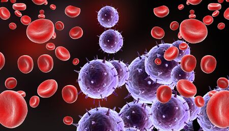 blood cells with virus	