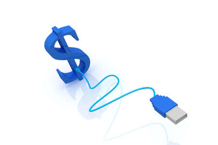 Connection Plug and dollars	の写真素材