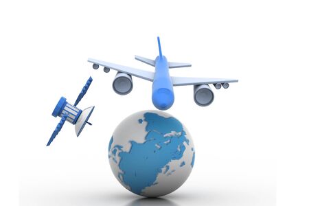 Airplane and globe	