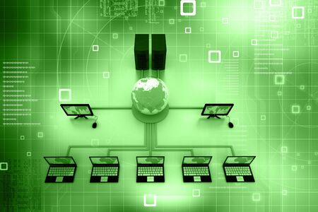 Computer Network in abstract background 