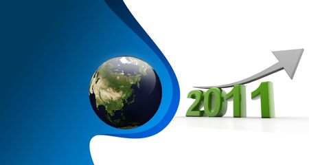 Graph for 2011 in abstract background 