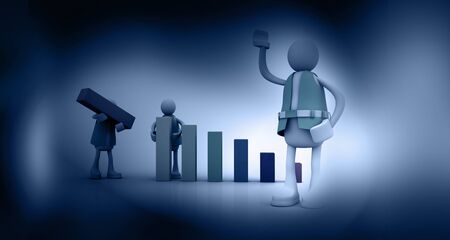 Manager and Team in abstract background の写真素材