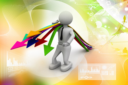 Business man and arrowsの写真素材