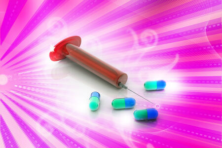 Medicine and syringe の写真素材