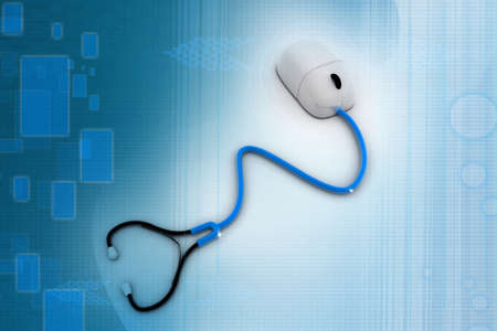 Conceptual stethoscope with a computer mouse の写真素材
