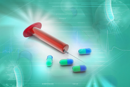 Medicine and syringe の写真素材