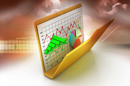 folder with diagram, chart, graphの写真素材