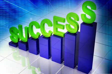 3d multi use business graph representing growth and successの写真素材