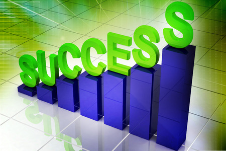 3d multi use business graph representing growth and successの写真素材