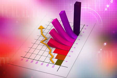 business graph with chartの写真素材