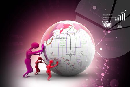 The strong persons push earth. Teamwork Business conceptの写真素材