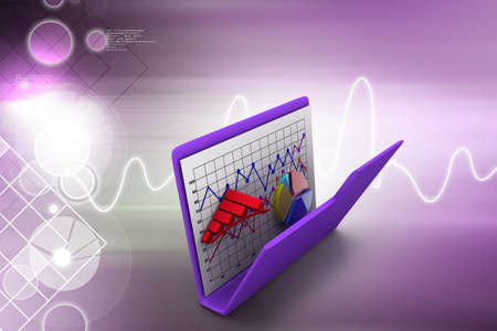 folder with diagram, chart, graphの写真素材