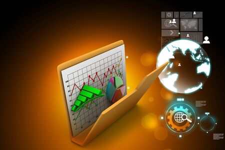 folder with diagram, chart, graphの写真素材