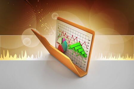 folder with diagram, chart, graphの写真素材