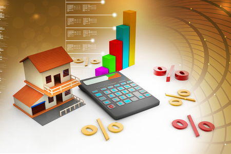 Sale house and calculatorの写真素材