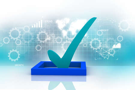 3d multi use check box with checkの写真素材