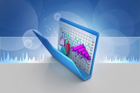 folder with diagram, chart, graphの写真素材