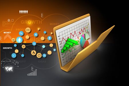 folder with diagram, chart, graphの写真素材