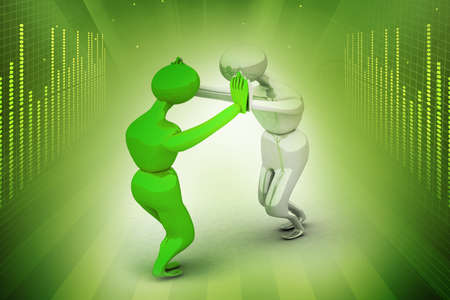 Strong defence. two person having on the fightの写真素材