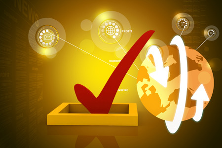 3d multi use check box with checkの写真素材