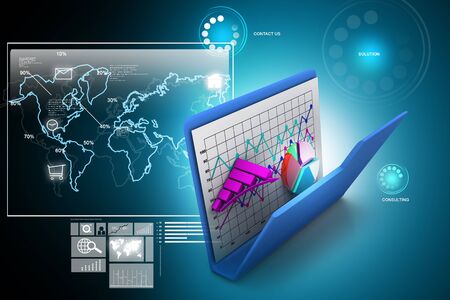 folder with diagram, chart, graphの写真素材