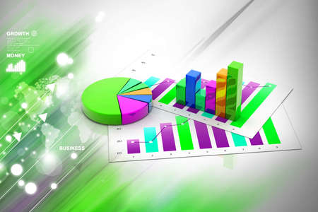 Business graph with chartの写真素材