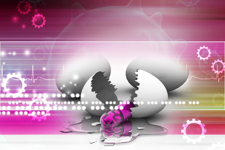 Egg and heart filled pill. conceptual designの写真素材