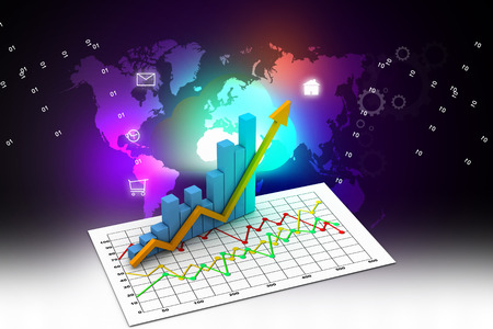 Business graph 3dの写真素材