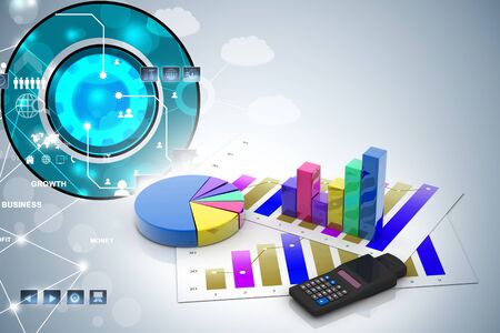 Business graph with chartの写真素材