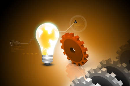High quality 3d render gear in digital backgroundの写真素材