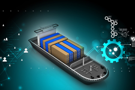 3d cargo shipの写真素材