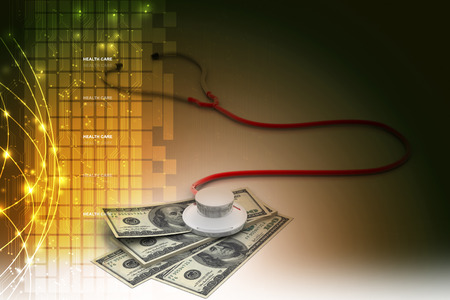 Financial concept - Stethoscope testing dollarの写真素材