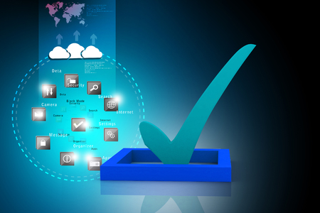 3d multi use check box with checkの写真素材