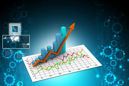 Business graph 3dの写真素材