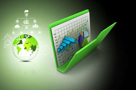 folder with diagram, chart, graphの写真素材