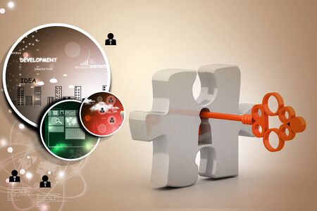 Puzzle with keyの写真素材