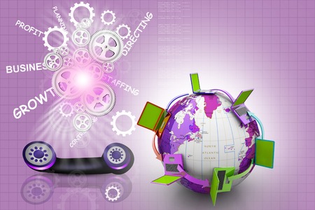 Computer network around the worldの写真素材