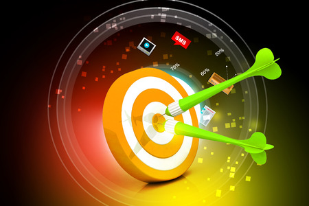 darts on targetの写真素材