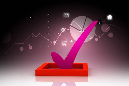 3d multi use check box with checkの写真素材