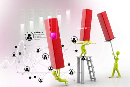 Person carrying Business Graph. Teamwork Business conceptの写真素材