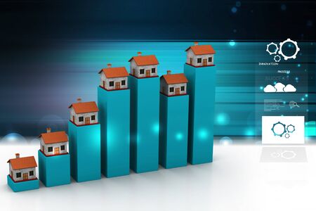 Graph of home saleの写真素材