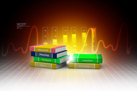 Business book. 3d rendered imageの写真素材