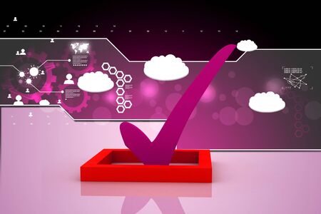 3d multi use check box with checkの写真素材