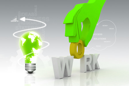 3d multi use work and handの写真素材